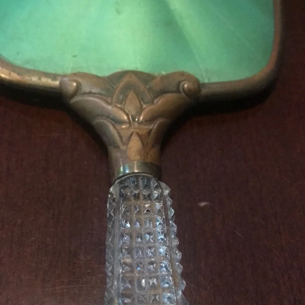 Vintage Art Deco hand held mirror